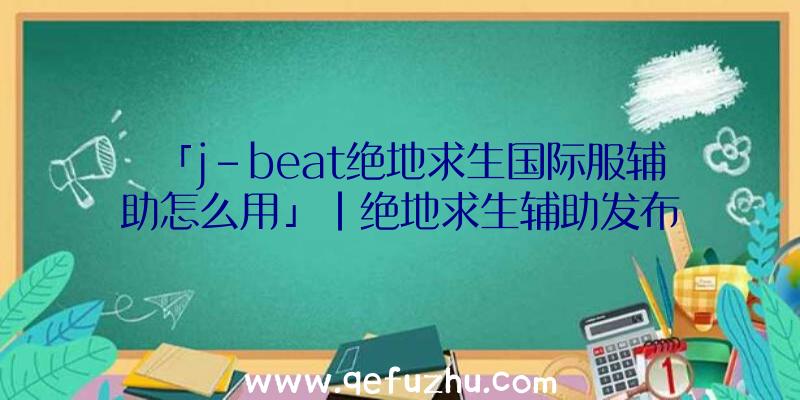 「j-beat绝地求生国际服辅助怎么用」|绝地求生辅助发布